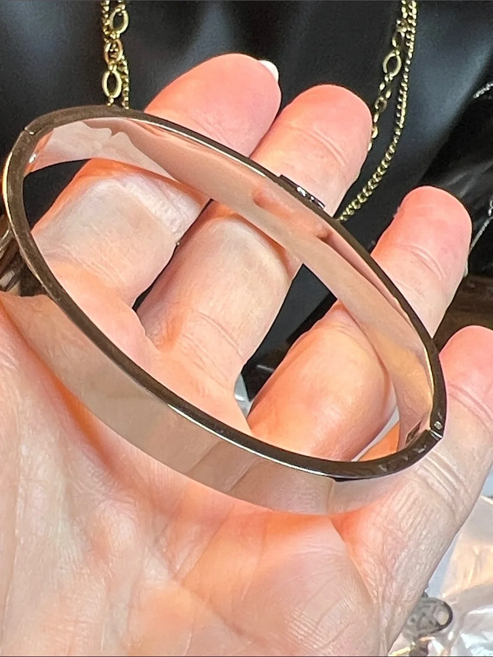 Silver Iridescent Crystal Bangle with CC Logo